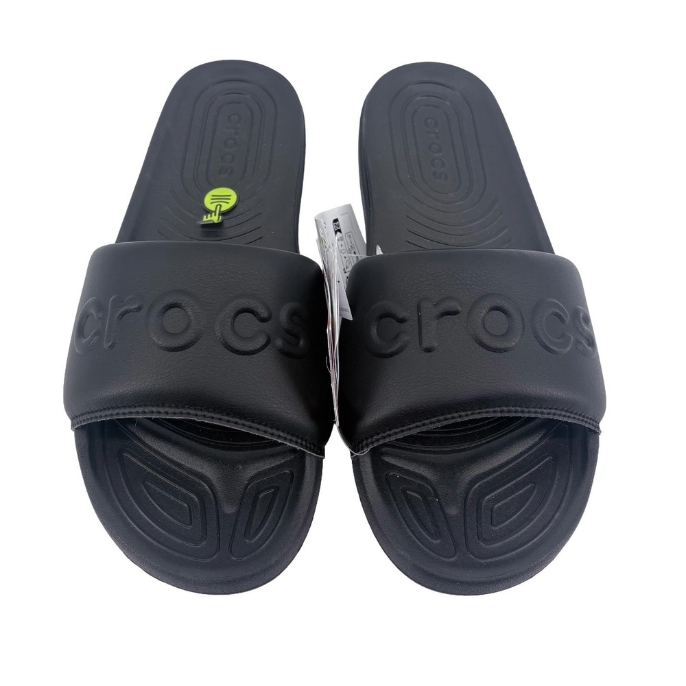 Crocs All Cast Luxe Slide Mens 10 Black Sandals 211432-001-M10 New